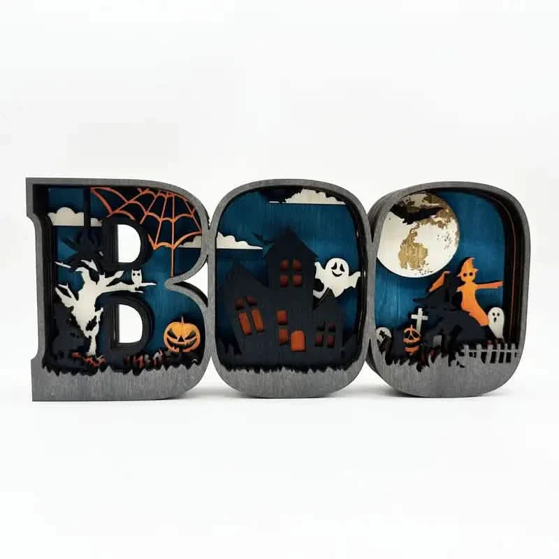 Wooden 3D Halloween Letter Shaped LED Light DailySale