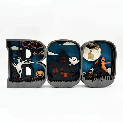 Wooden 3D Halloween Letter Shaped LED Light DailySale