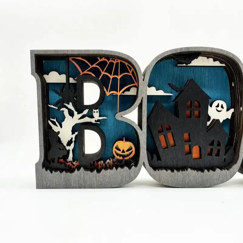 Wooden 3D Halloween Letter Shaped LED Light DailySale