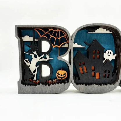 Wooden 3D Halloween Letter Shaped LED Light DailySale