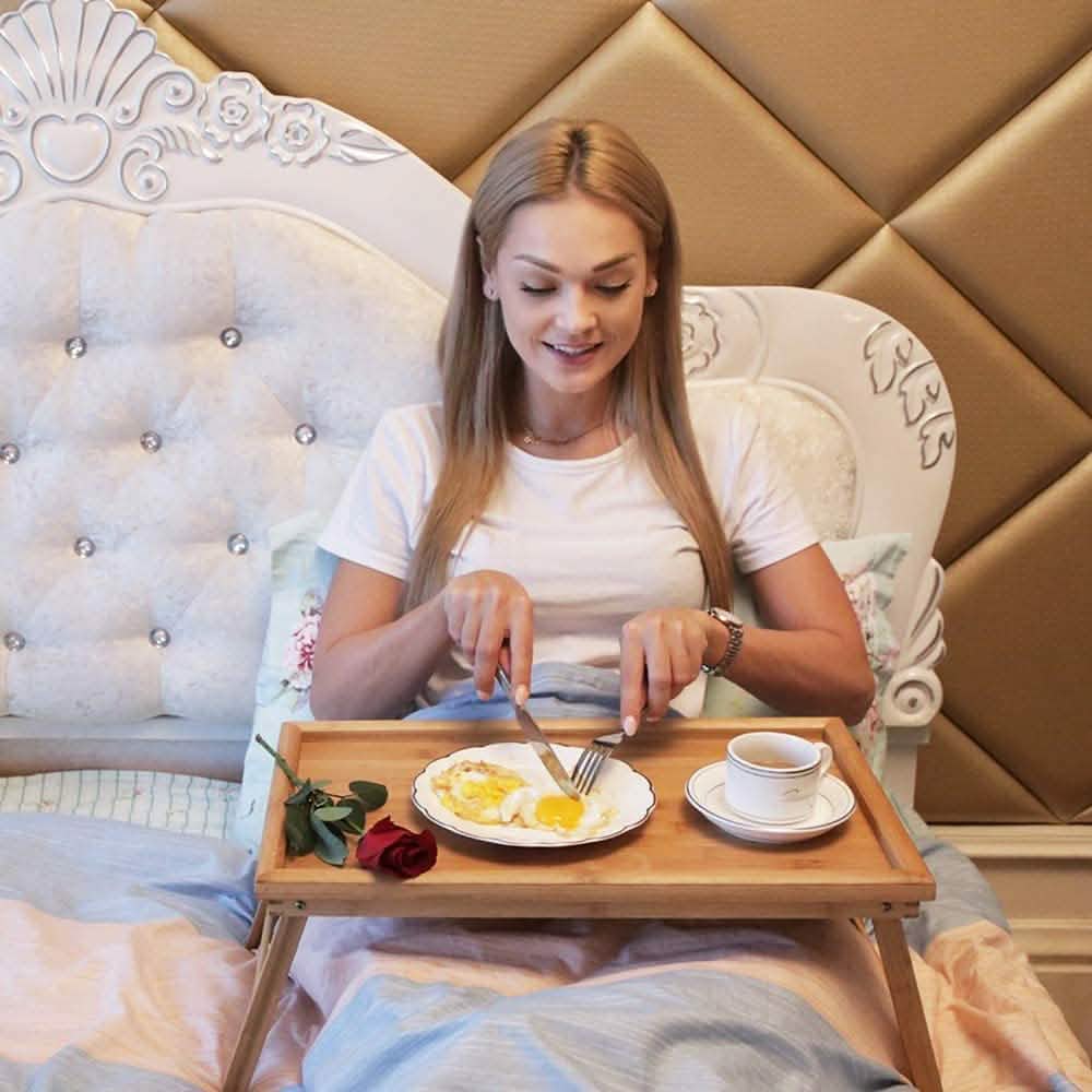 Wooden Bed Tray with Folding Legs DailySale