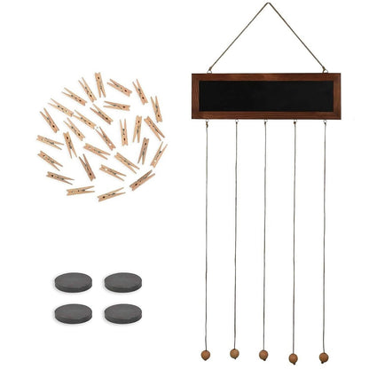 Wooden Hanging Picture Frame Display String Ropes with 30 Clips Writable Blackboard DailySale