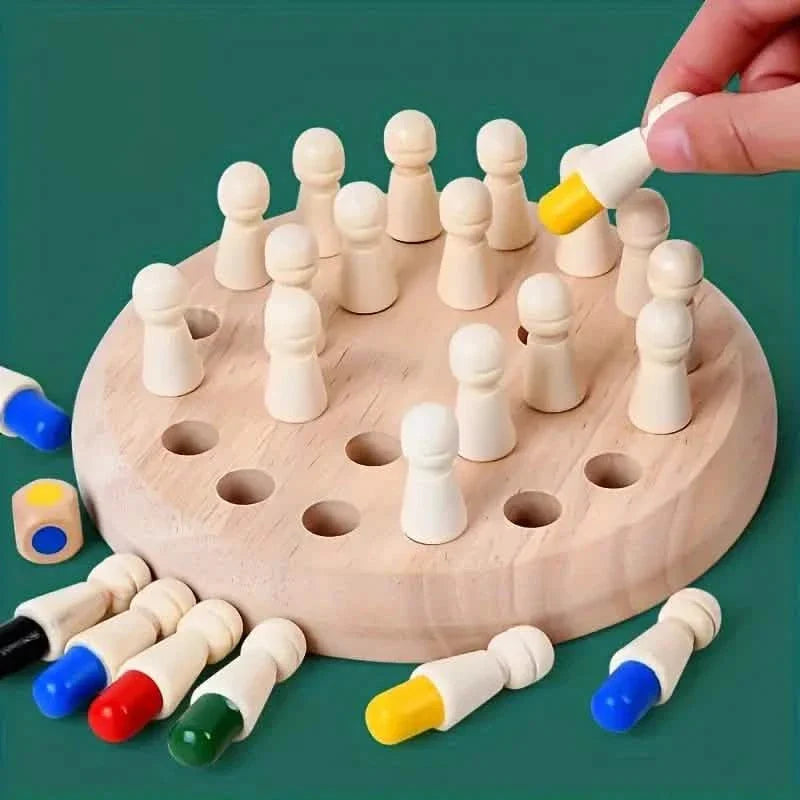 Wooden Memory Match Game - Educational Chess Puzzle for Kids & Adults DailySale