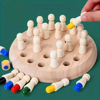Wooden Memory Match Game - Educational Chess Puzzle for Kids & Adults DailySale