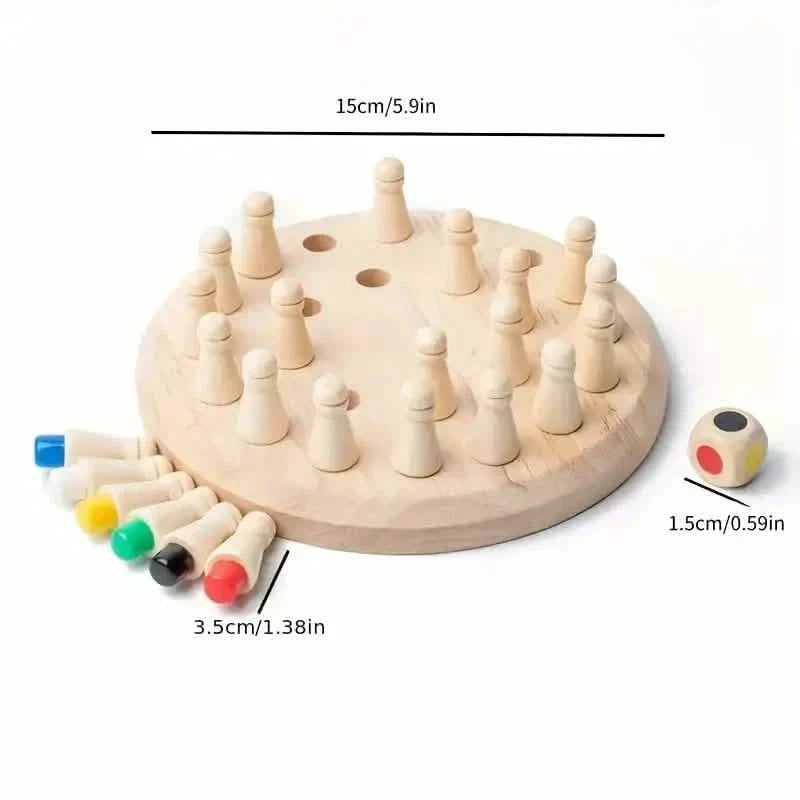 Wooden Memory Match Game - Educational Chess Puzzle for Kids & Adults DailySale