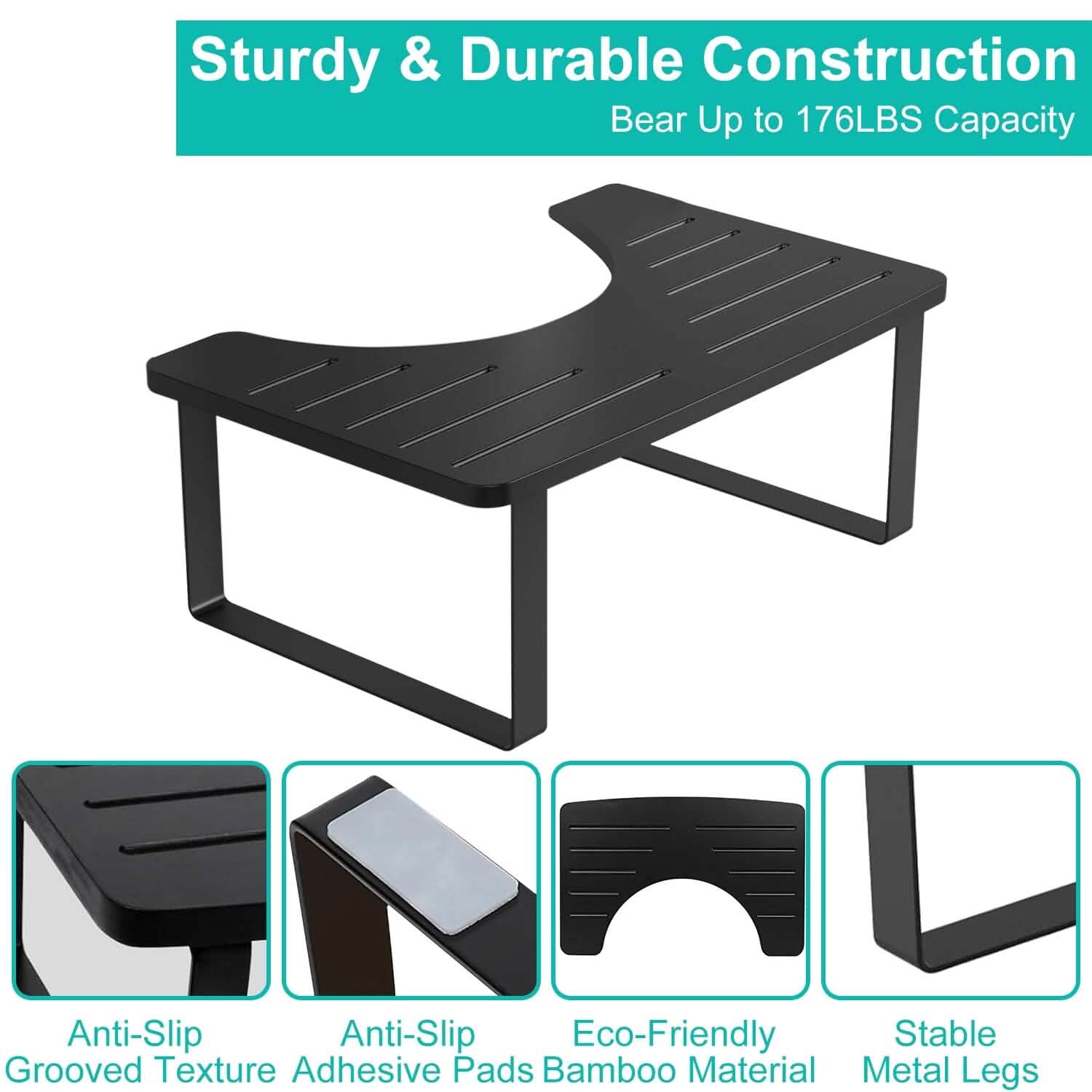 Wooden Metal Stool Height Bathroom Toilet Stool DailySale