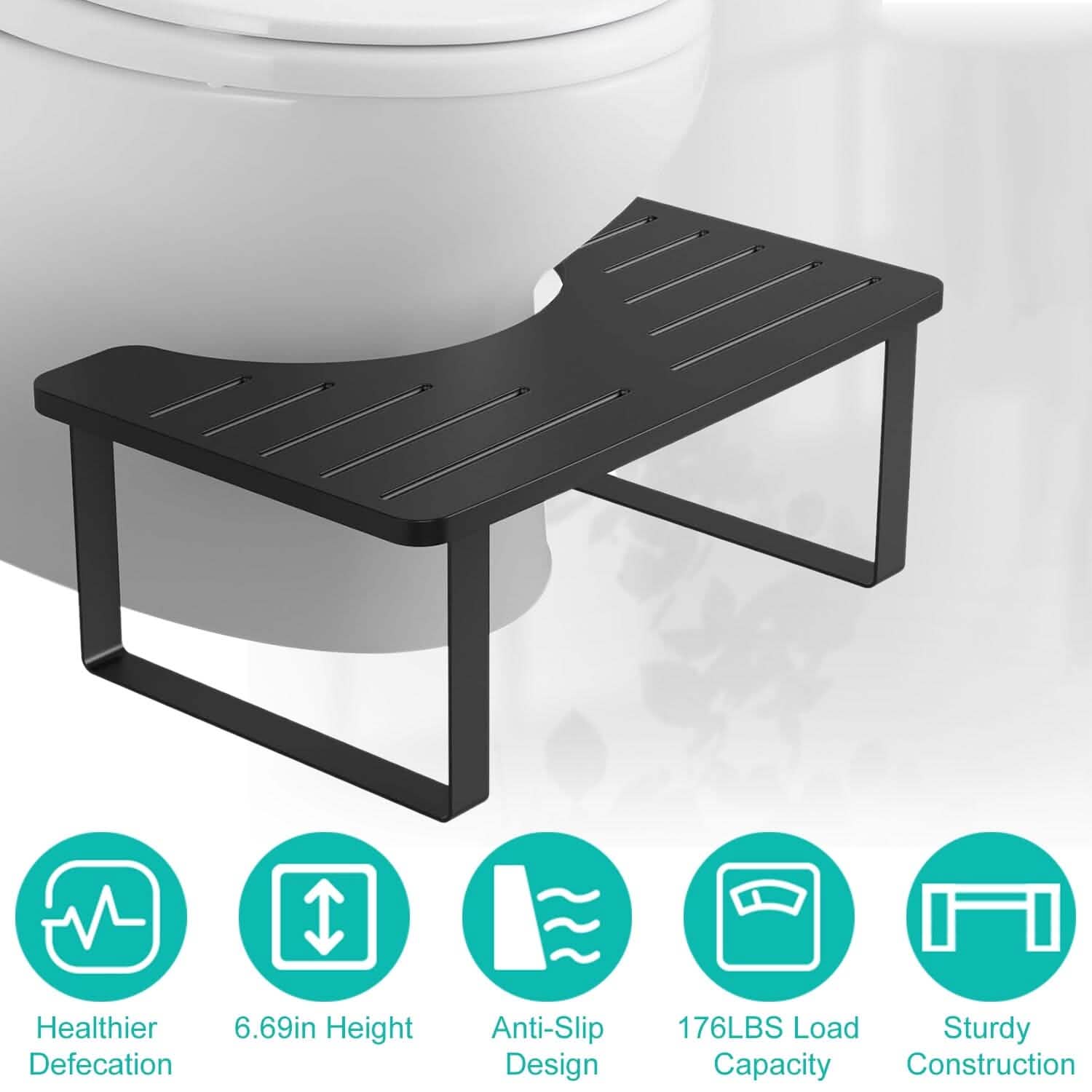 Wooden Metal Stool Height Bathroom Toilet Stool DailySale