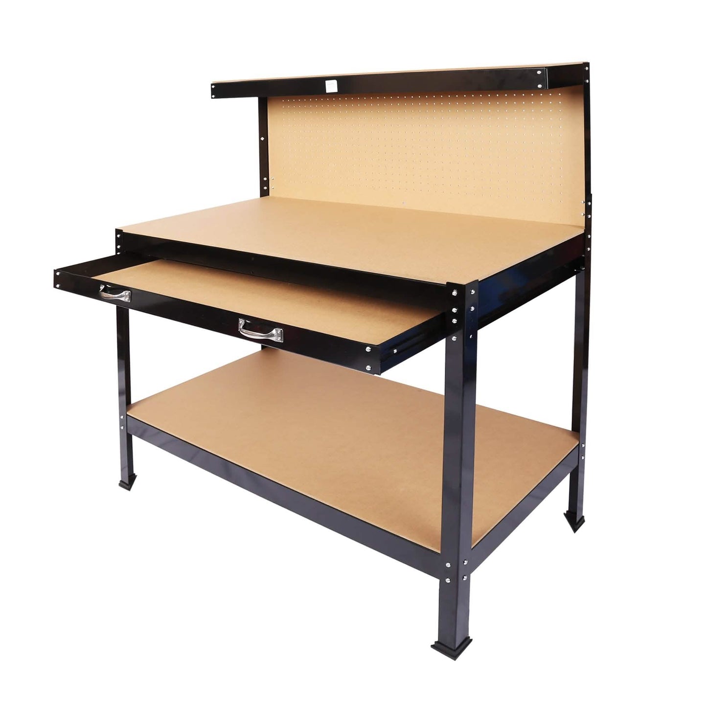 Work Benches for Garage Shop Work Station Tools Table with Peg Board and Drawers DailySale
