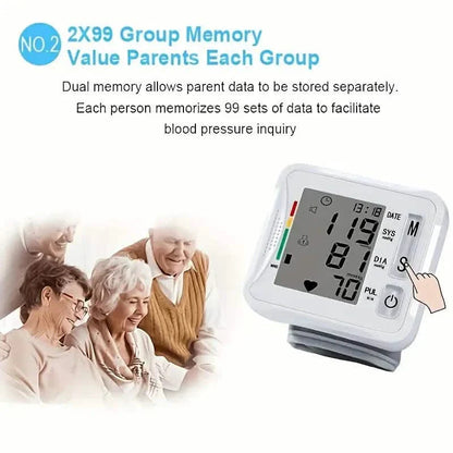 Wrist Blood Pressure Monitor with LCD Display, Adjustable Cuff with Irregular Heartbeat Detection DailySale
