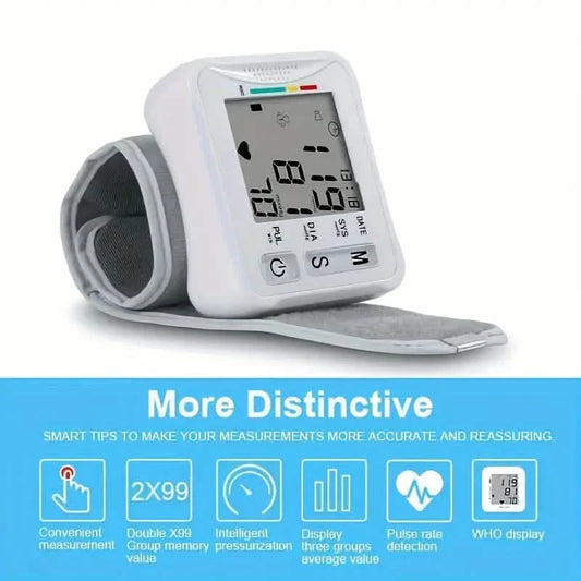 Wrist Blood Pressure Monitor with LCD Display, Adjustable Cuff with Irregular Heartbeat Detection DailySale