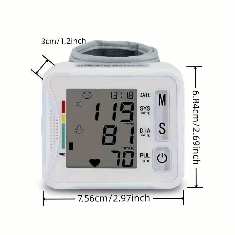 Wrist Blood Pressure Monitor with LCD Display, Adjustable Cuff with Irregular Heartbeat Detection DailySale