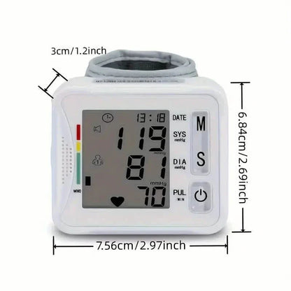 Wrist Blood Pressure Monitor with LCD Display, Adjustable Cuff with Irregular Heartbeat Detection DailySale