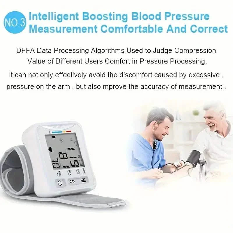Wrist Blood Pressure Monitor with LCD Display, Adjustable Cuff with Irregular Heartbeat Detection DailySale