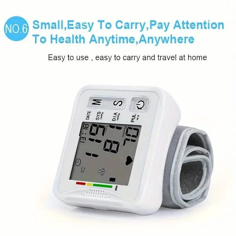 Wrist Blood Pressure Monitor with LCD Display, Adjustable Cuff with Irregular Heartbeat Detection DailySale