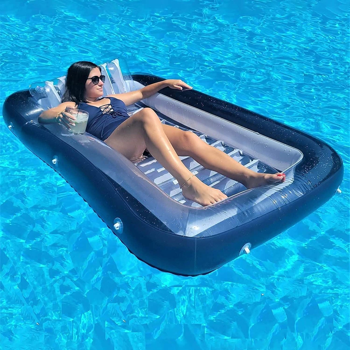 XL Floating Pool Bed, Inflatable Water Lounger Raft DailySale