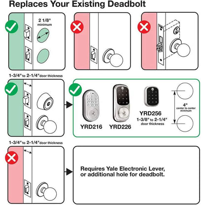 Yale Security Assure Keypad Door Lock Push Button YRD210-ZW-605 DailySale