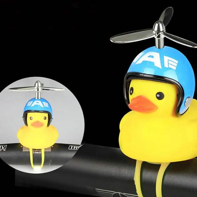 Yellow Little Duck Shape Bike Bell Bike Horn and Front Light DailySale