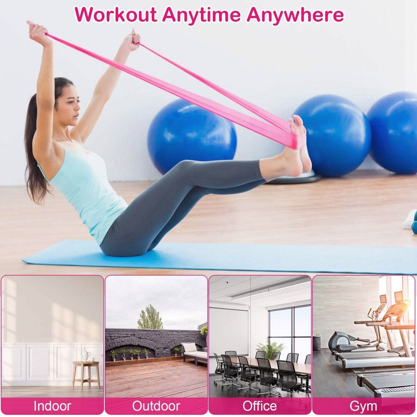 Yoga Resistance Band 3 Sets Non-Toxic Skin-Friendly DailySale