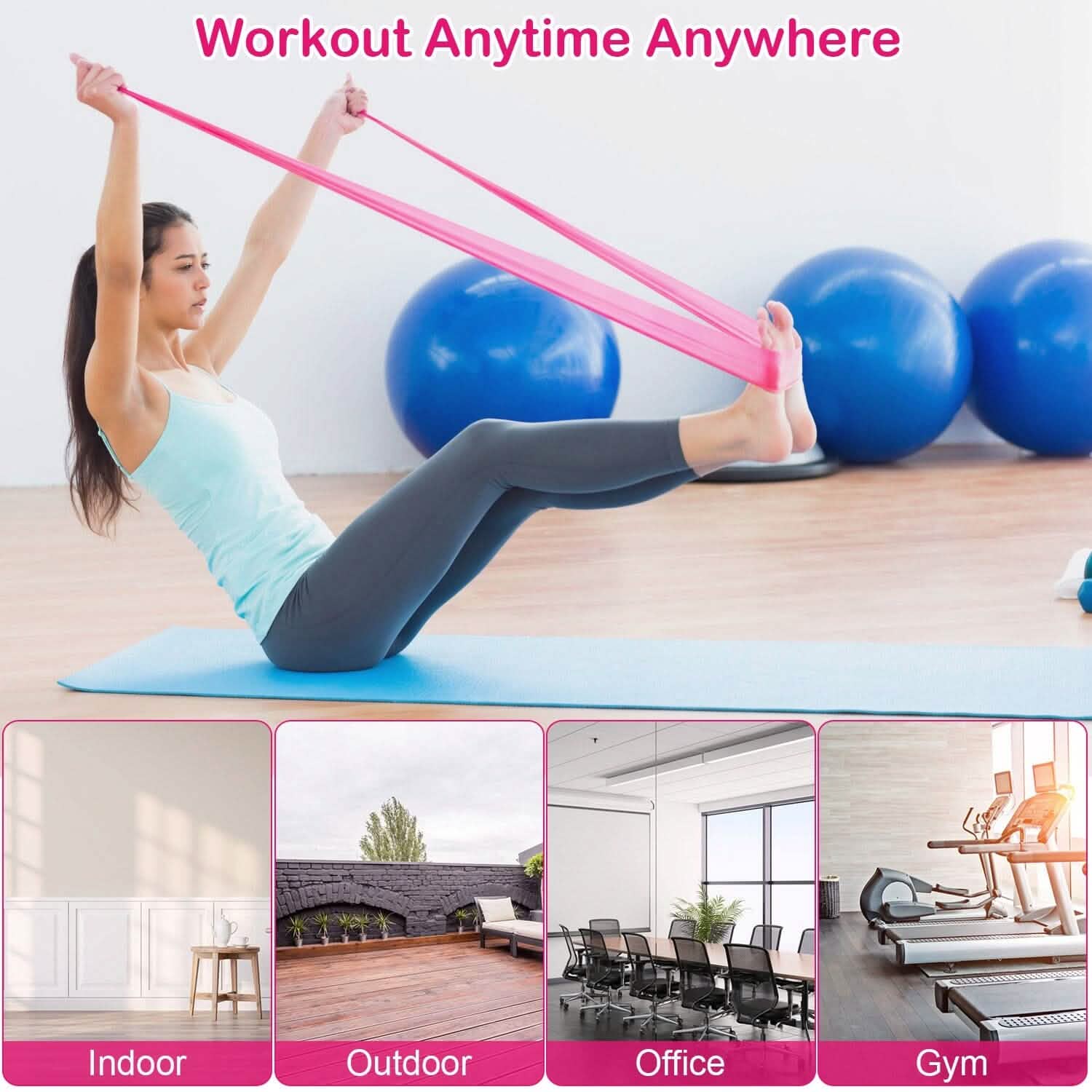 Yoga Resistance Band 3 Sets Non-Toxic Skin-Friendly DailySale