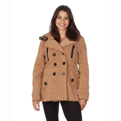 Yoki Women's Leopard Faux Fur Hooded Fleece Coat DailySale