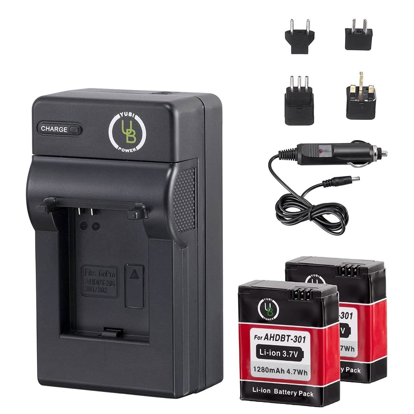 Yubi Power 2 Batteries Kit for GoPro 1280 mAh and Travel Charger Kits DailySale