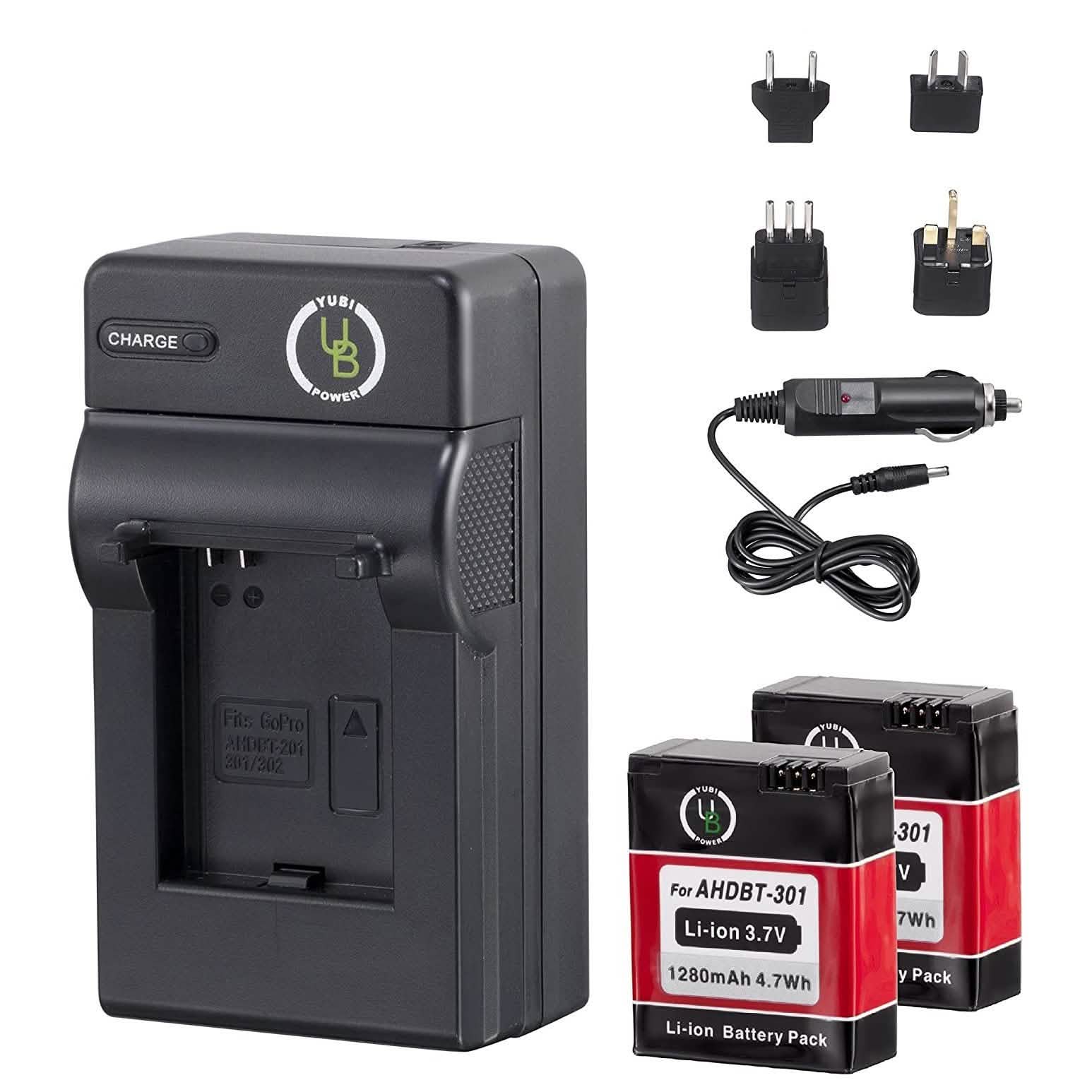 Yubi Power 2 Batteries Kit for GoPro 1280 mAh and Travel Charger Kits DailySale