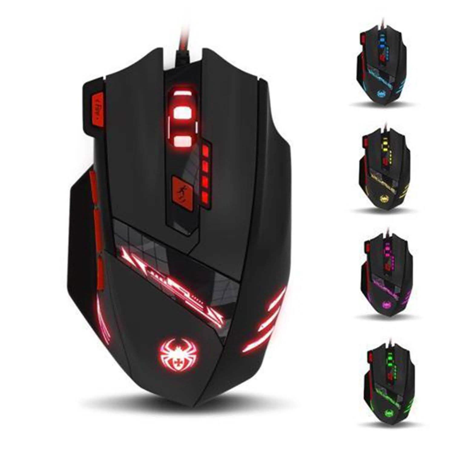 Zelotes 8000 DPI 8 Button USB LED Light Optical Wired Gaming Mouse DailySale
