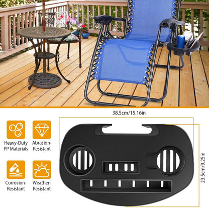 Zero Gravity Chair Cup Holder Clip On Side Tray DailySale
