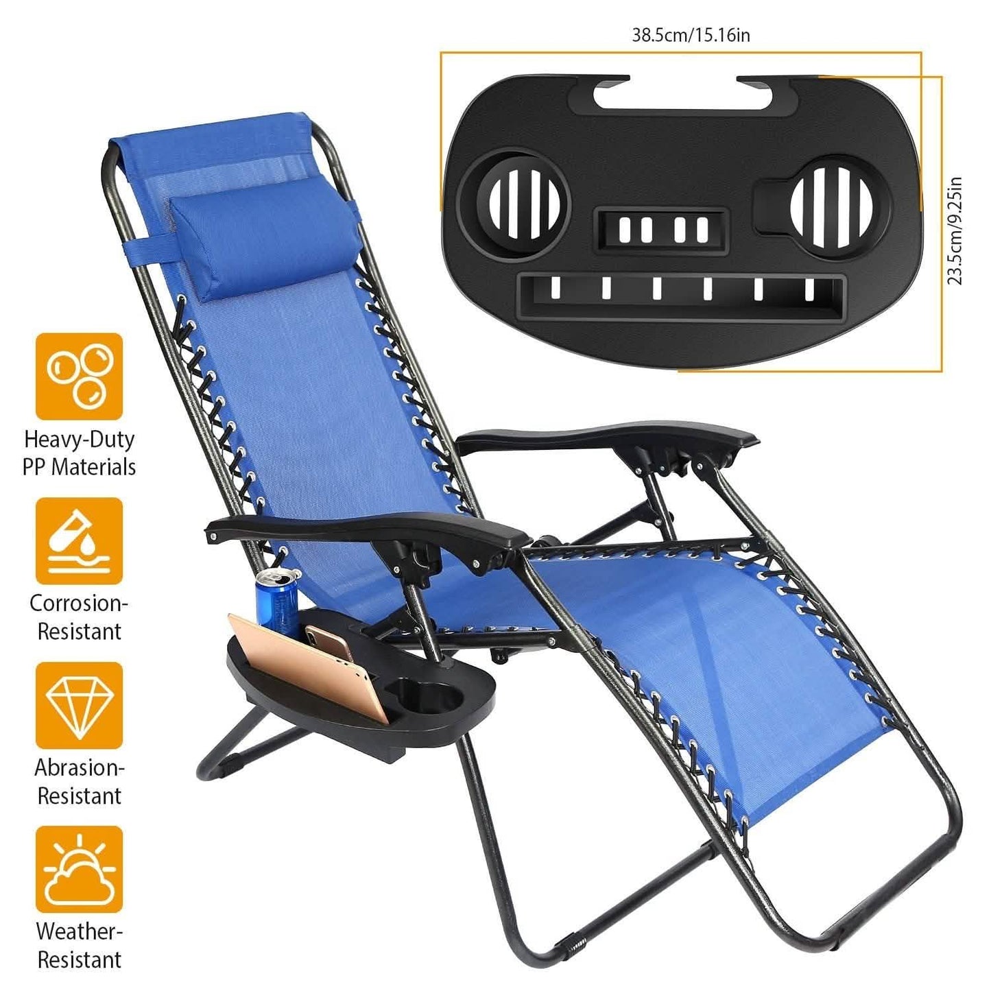 Zero Gravity Chair Cup Holder Clip On Side Tray DailySale