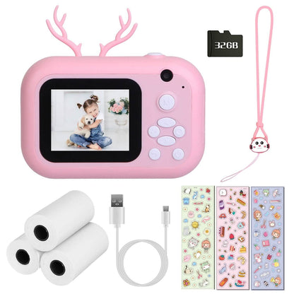 Zero Ink Selfie Camera 1080P HD Video Recorder with Dual Lens 3 Roll Print Papers DailySale