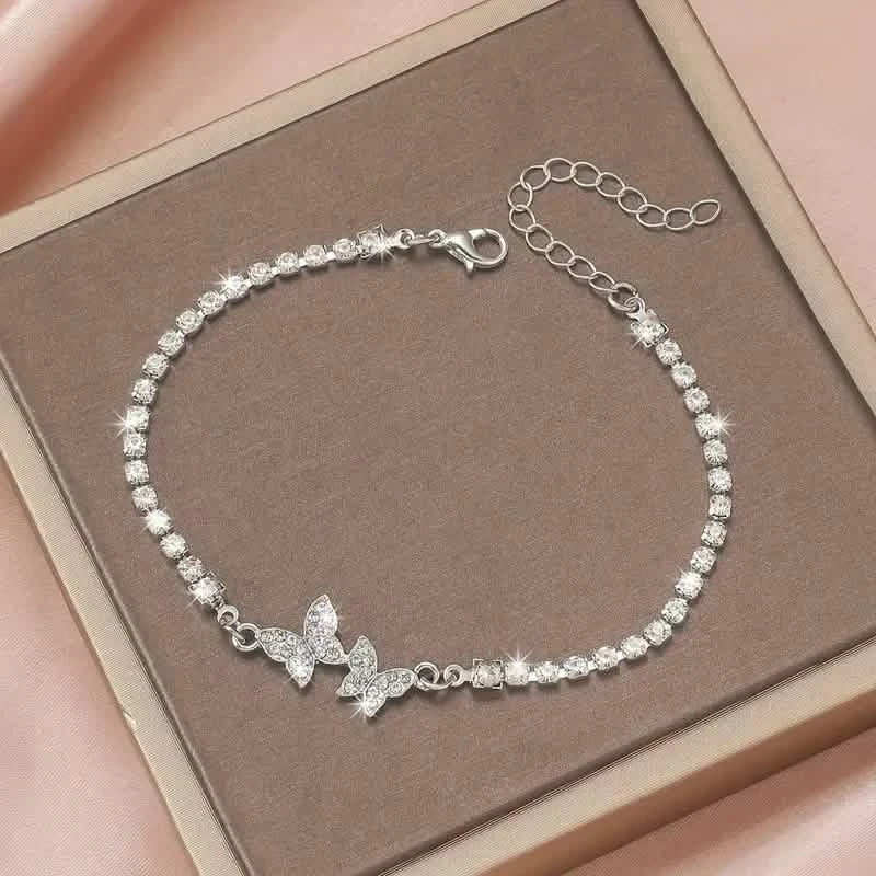 Zinc Alloy Glittering Butterfly Rhinestone Bracelet for Women DailySale