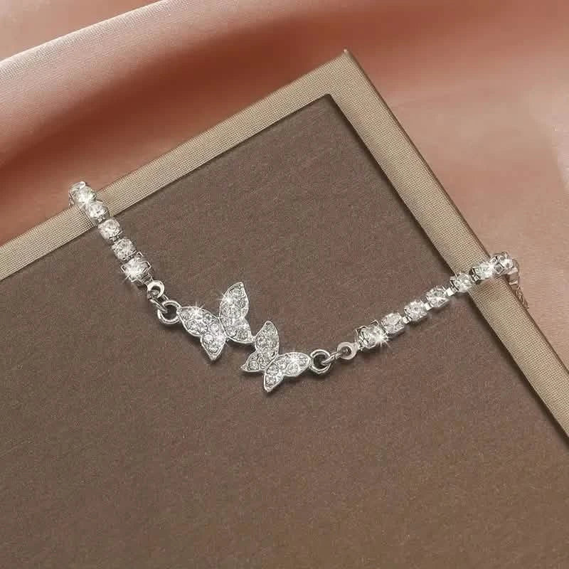 Zinc Alloy Glittering Butterfly Rhinestone Bracelet for Women DailySale