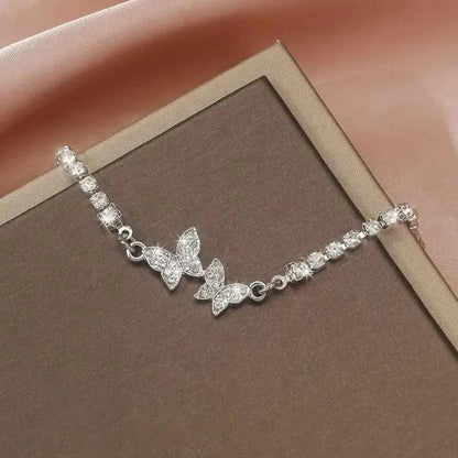 Zinc Alloy Glittering Butterfly Rhinestone Bracelet for Women DailySale