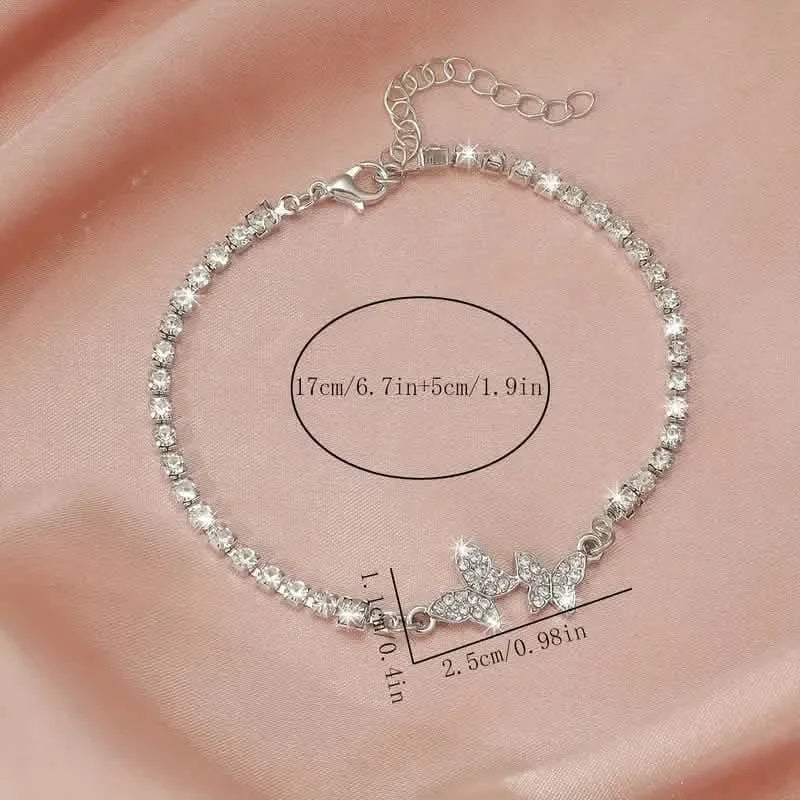 Zinc Alloy Glittering Butterfly Rhinestone Bracelet for Women DailySale