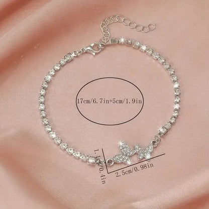 Zinc Alloy Glittering Butterfly Rhinestone Bracelet for Women DailySale