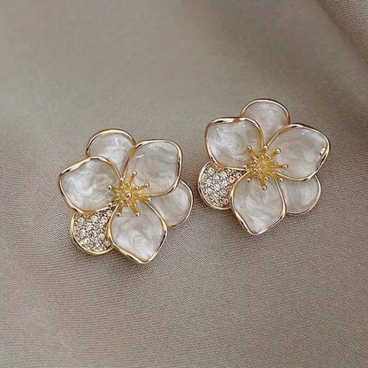Zinc Alloy Pretty Sweet Flower Design Stud Earrings DailySale