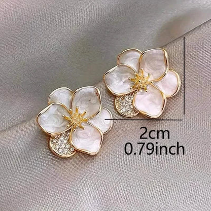 Zinc Alloy Pretty Sweet Flower Design Stud Earrings DailySale