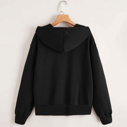 Zip Up Drop Shoulder Drawstring Hoodie DailySale