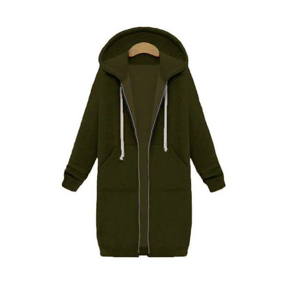 Zipper Front Pocket Drawstring Hoodie DailySale