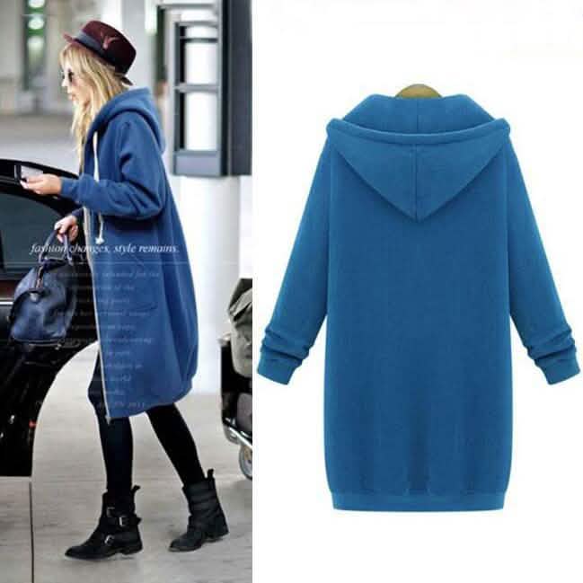 Zipper Front Pocket Drawstring Hoodie DailySale
