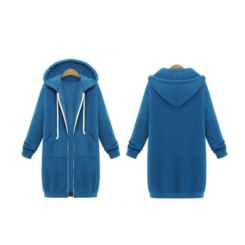 Zipper Front Pocket Drawstring Hoodie DailySale