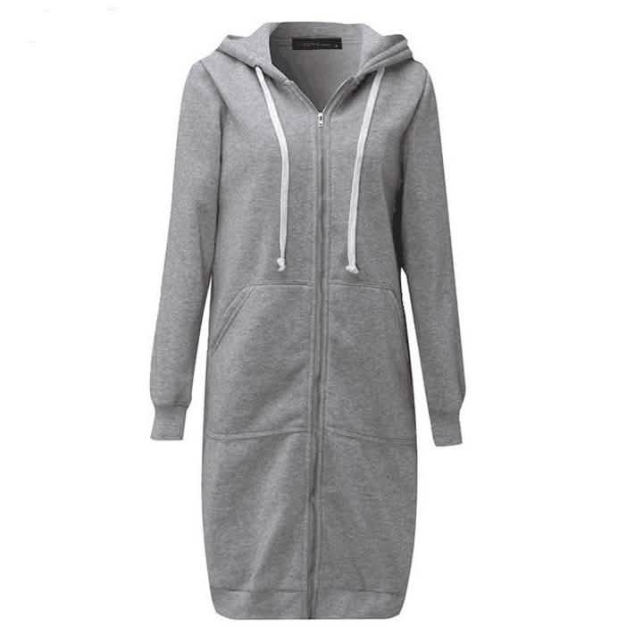 Zipper Front Pocket Drawstring Hoodie DailySale