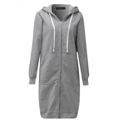 Zipper Front Pocket Drawstring Hoodie DailySale