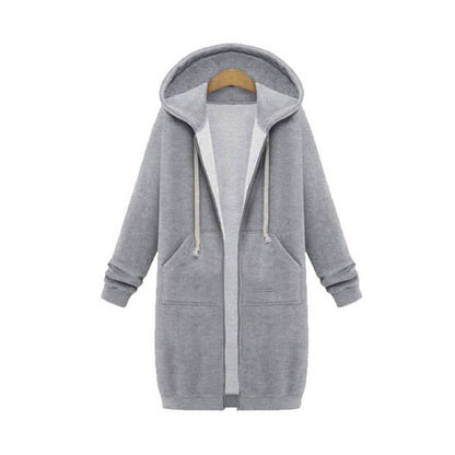 Zipper Front Pocket Drawstring Hoodie DailySale