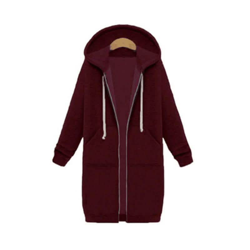 Zipper Front Pocket Drawstring Hoodie DailySale