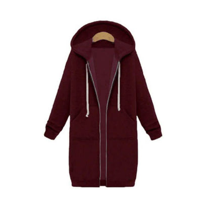 Zipper Front Pocket Drawstring Hoodie DailySale
