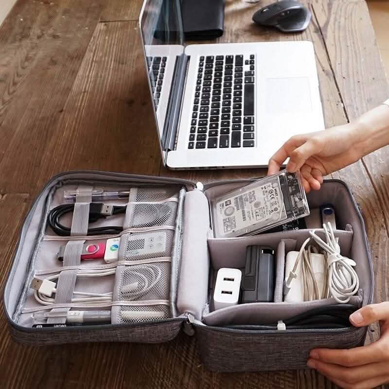 Zippered Cable Compartment Bag for Electronics Storage DailySale