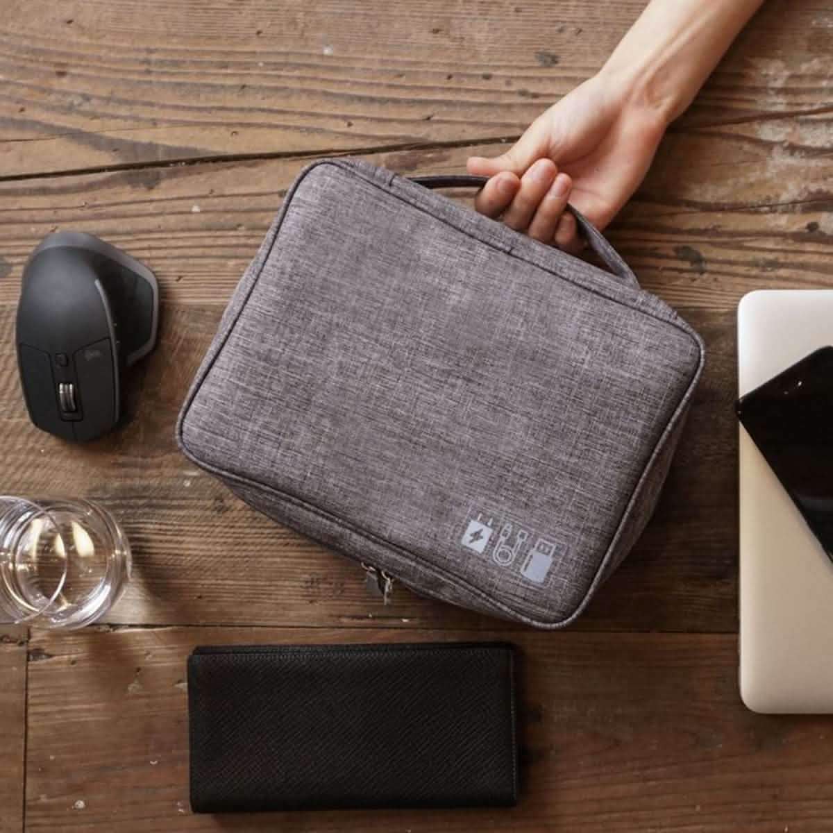 Zippered Cable Compartment Bag for Electronics Storage DailySale