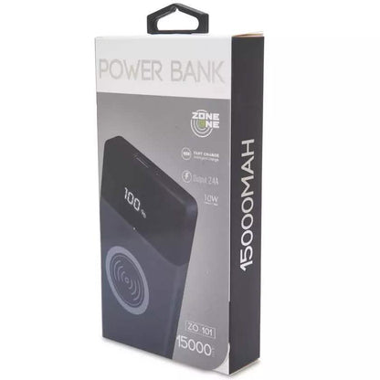 Zone One 15,000mAh LED Dual-USB and Wirless Charging Power Bank DailySale