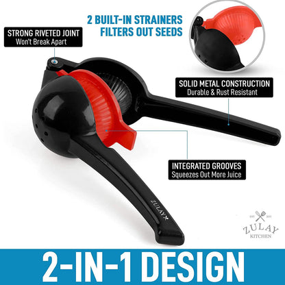 Zulay Metal 2-in-1 Lemon Lime Squeezer DailySale